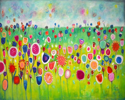 Abstract Field of Flowers